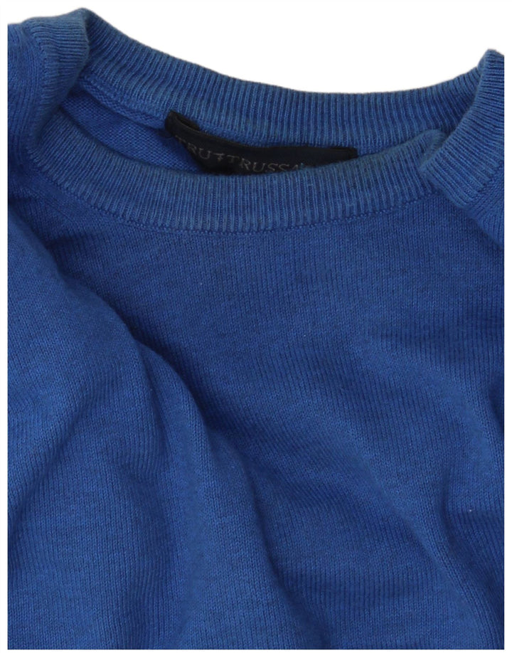 Suéter masculino Trussardi com gola redonda XL azul
