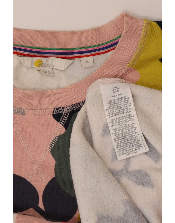 Suéter feminino Boden de ajuste regular, moletom médio rosa floral algodão