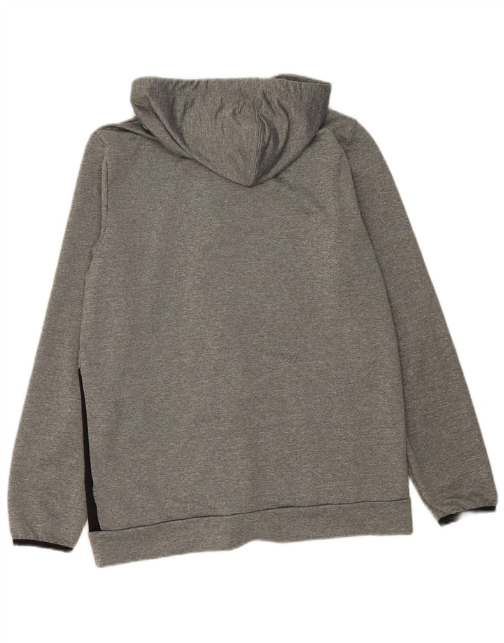 Suéter PUMA masculino com capuz e zíper cinza médio colorblock poliéster