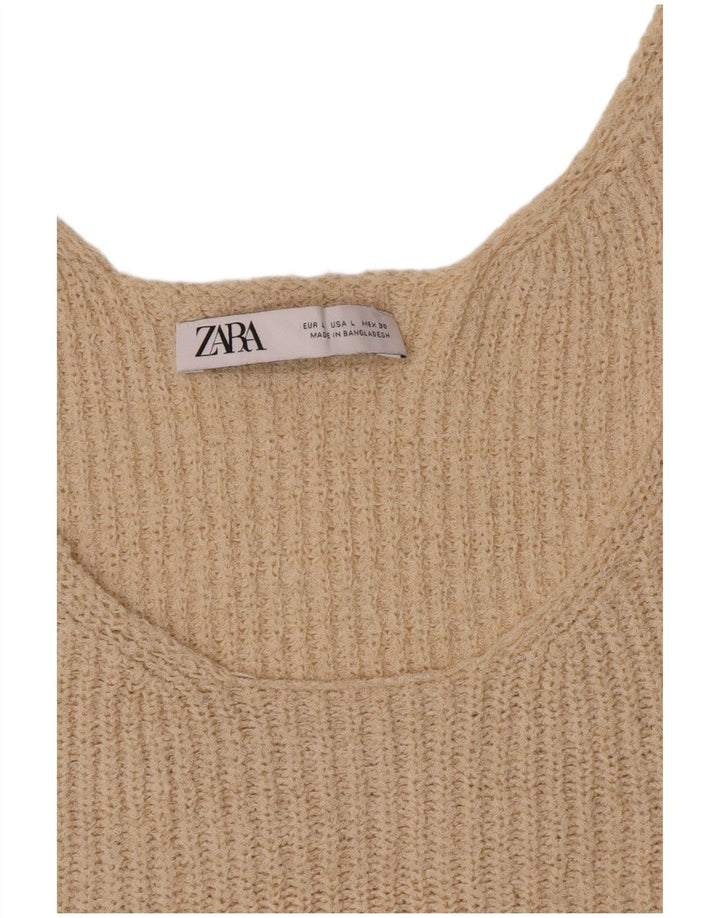 Zara Womens Vest Top UK 14 Grande Bege