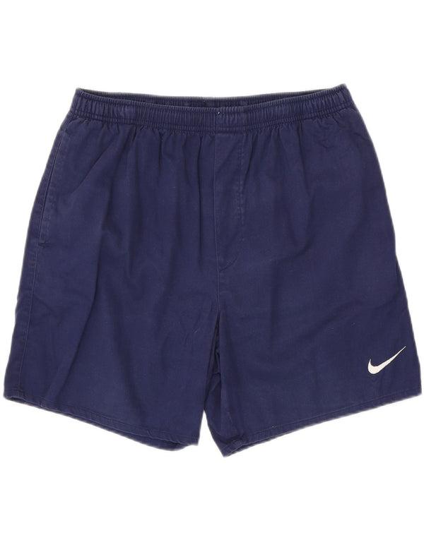NIKE Mens Sport Shorts Médio Azul Marinho Algodão