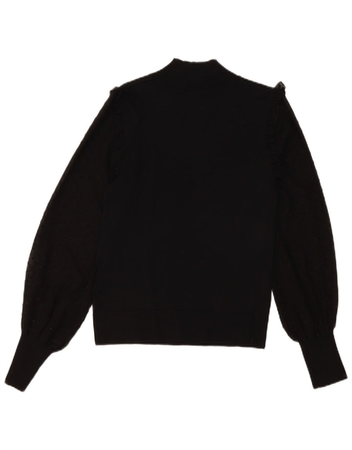 Suéter feminino Topshop com gola tartaruga Reino Unido 12 viscose preta média