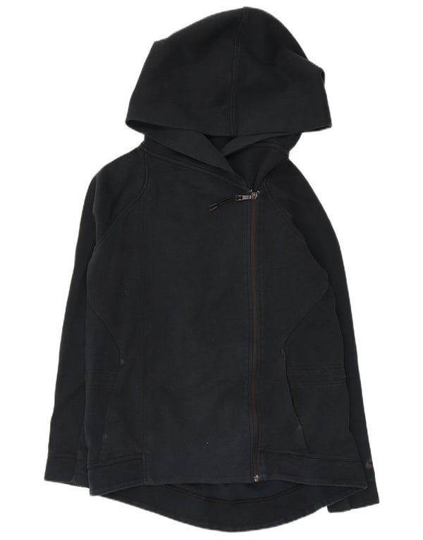 Suéter feminino Nike com capuz e zíper grande, Reino Unido 10, pequeno, azul marinho, algodão