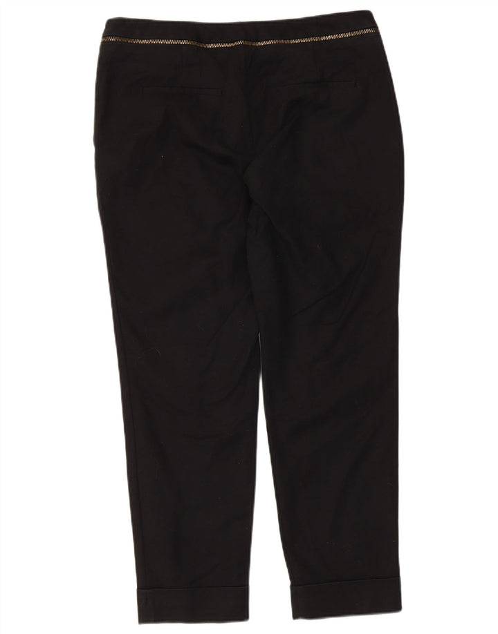 Calça feminina Zara cortada EU 40 médio W30 L24 algodão preto