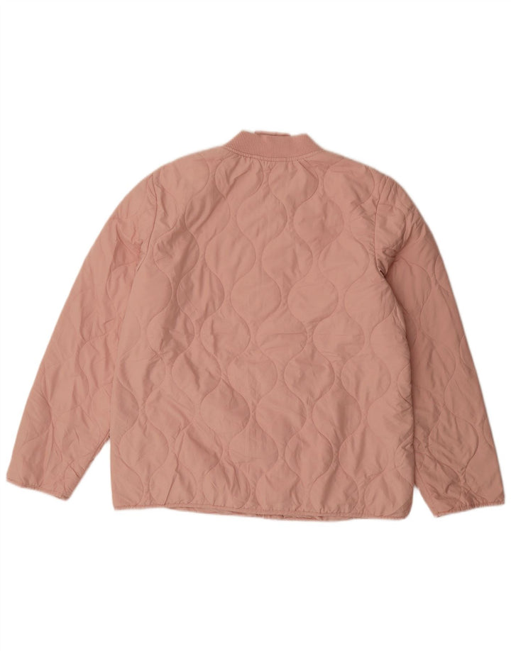 Jaqueta acolchoada feminina Marks & Spencer Reino Unido 12 poliéster rosa médio