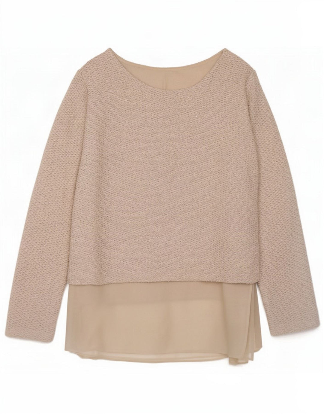 Top túnica feminina vintage Reino Unido 12 poliéster esbranquiçado médio