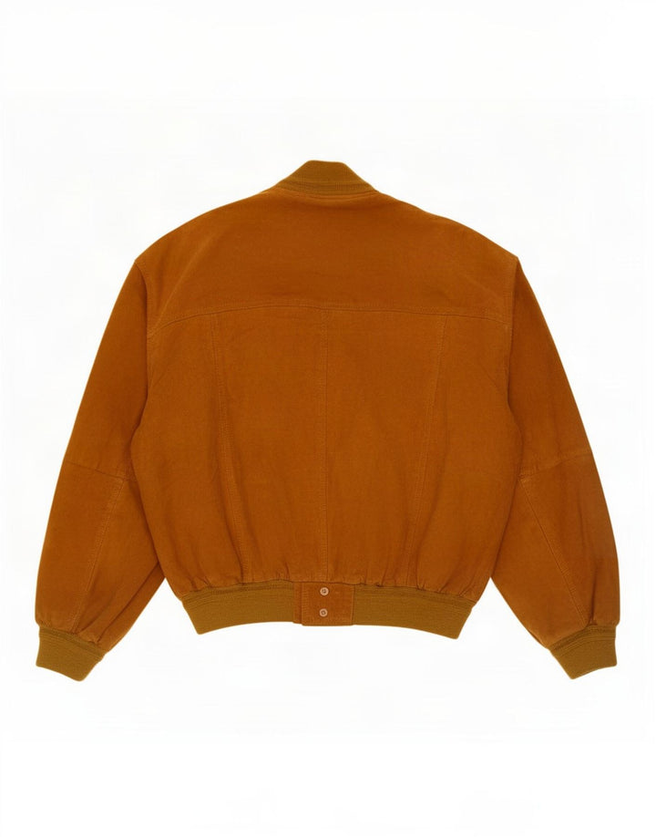 Belfe & Mens Suede Bomber Jacket IT 48 Couro Bege Médio