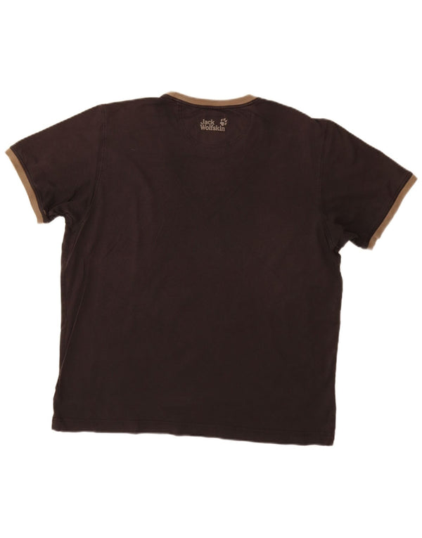 Camiseta gráfica masculina JACK WOLFSKIN UK 44 XL algodão preto