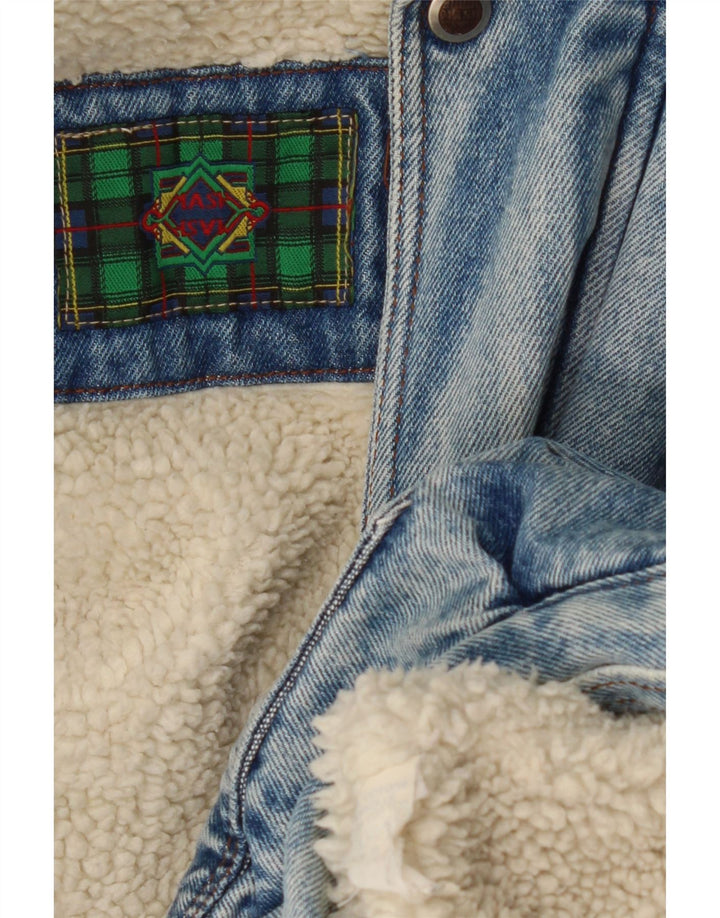 Jaqueta jeans masculina MASH Sherpa UK 42 XL algodão azul