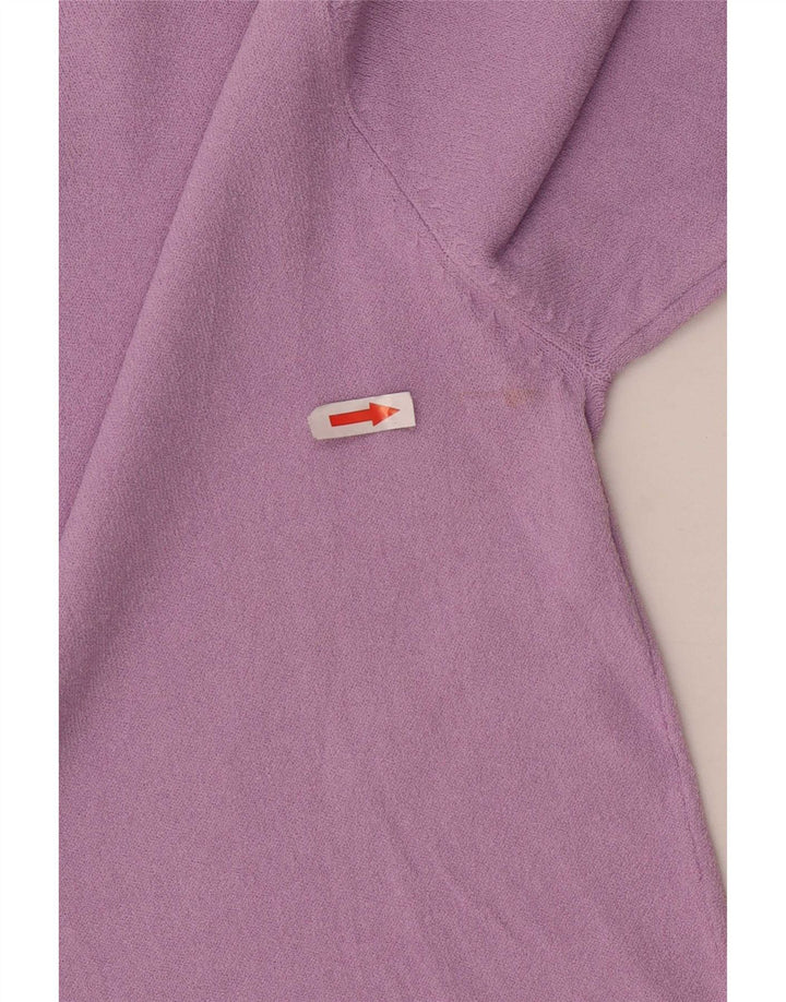 Top feminino Zara manga 3/4 Reino Unido 12 viscose roxa média