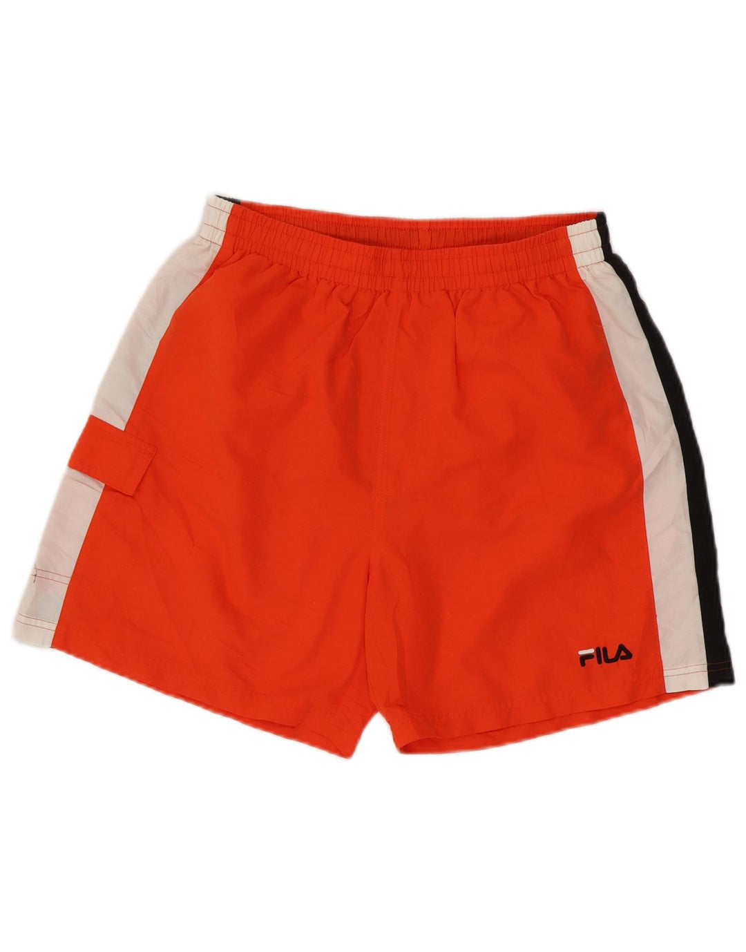 Shorts de natação masculino FILA grande poliéster colorblock laranja