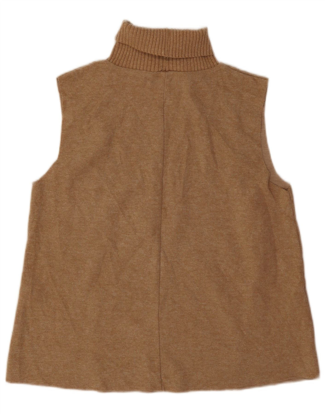 Regata feminina Zara com gola redonda e colete UK 14 poliéster bege médio