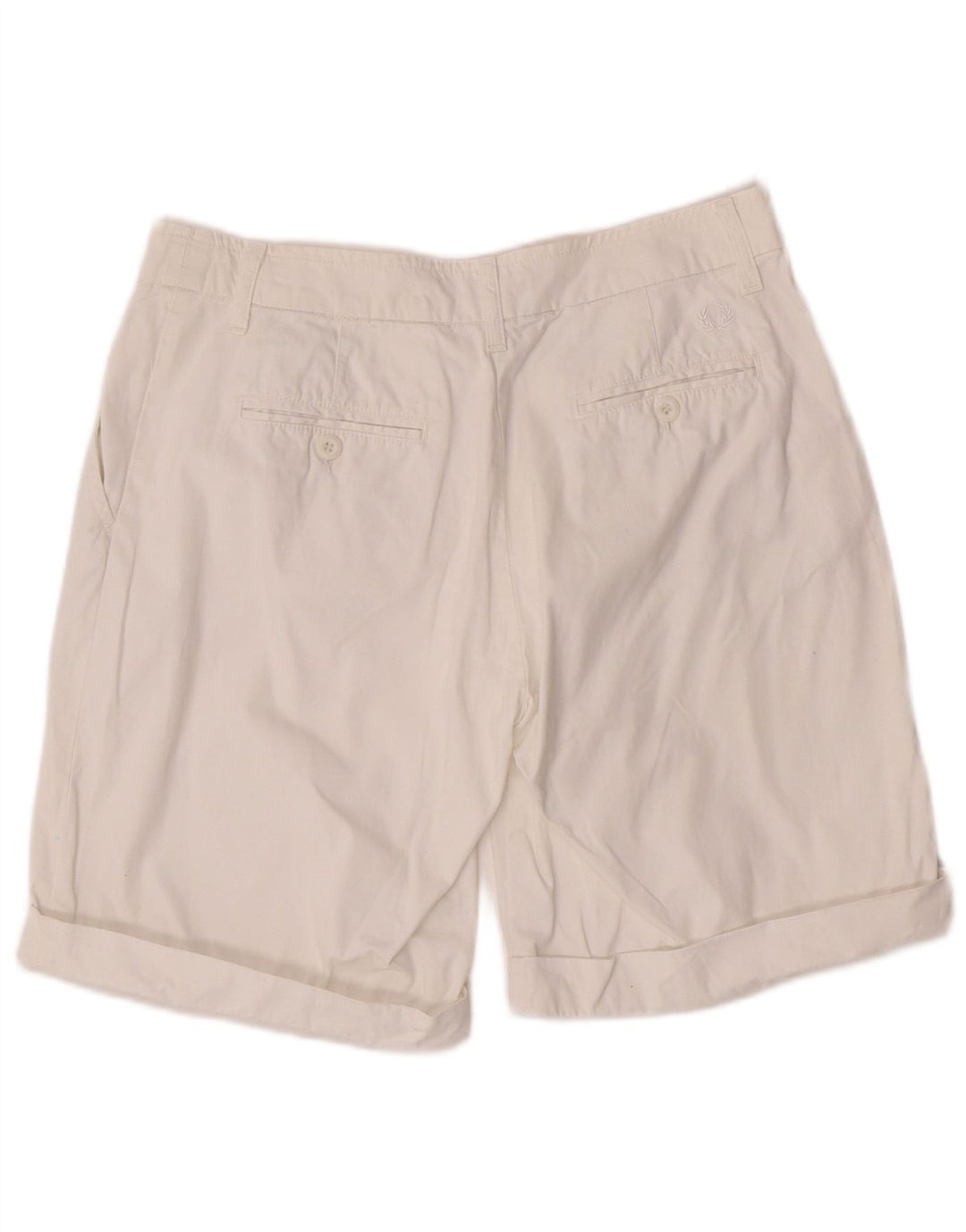 Shorts chino feminino Fred Perry IT 44 médio W30 algodão branco