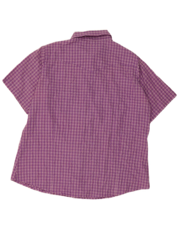 Camisa feminina de manga curta Wrangler UK 18 XL roxo xadrez algodão