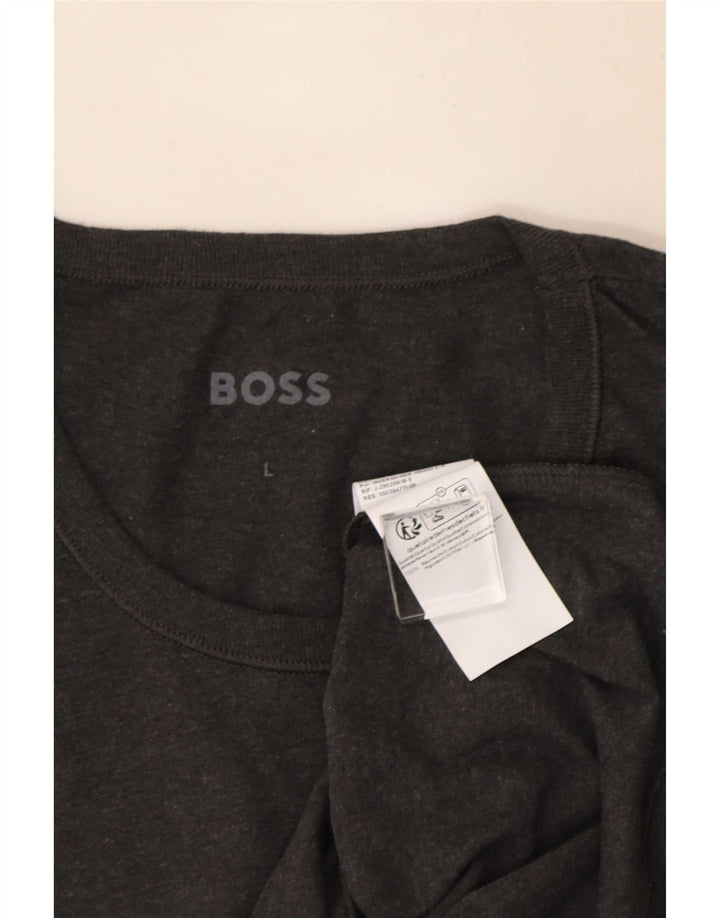 Camiseta masculina Hugo Boss grande algodão cinza