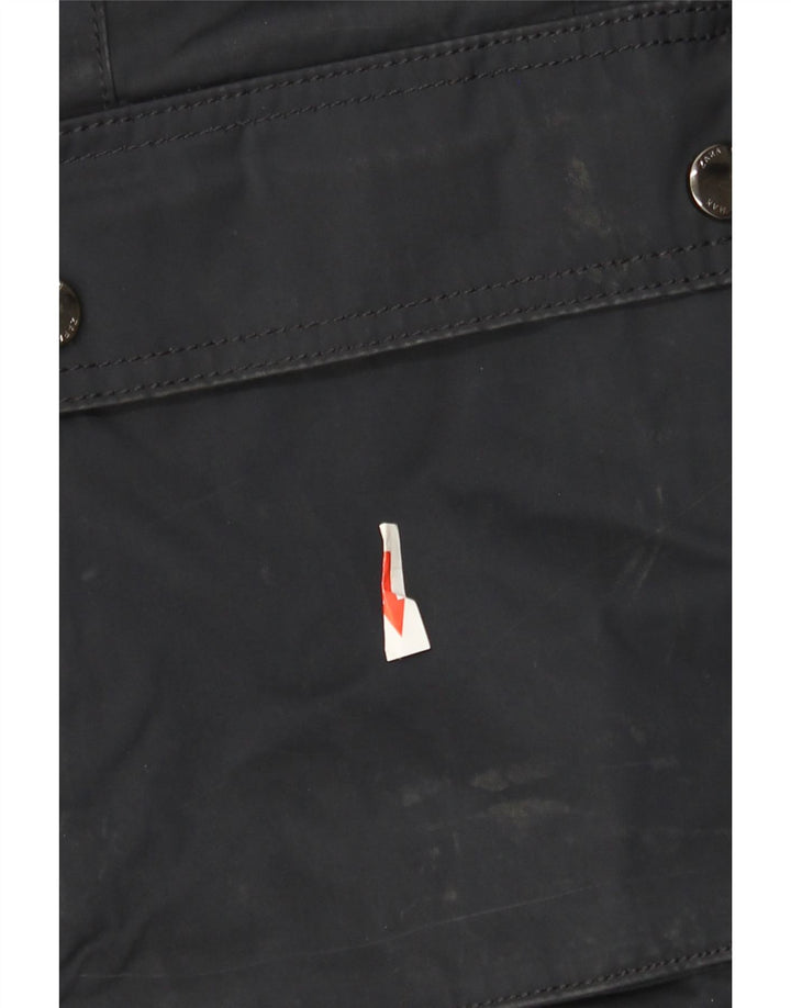 Jaqueta utilitária masculina Zara UK 42 XL azul marinho poliéster