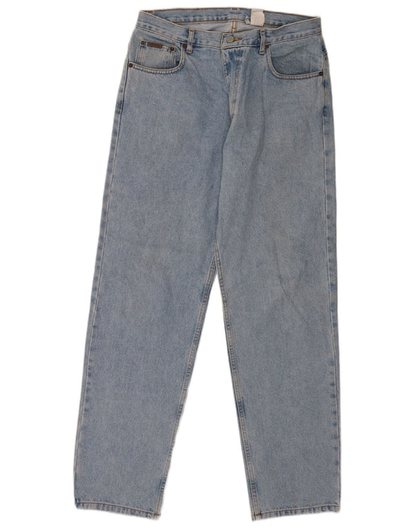 Calça jeans reta masculina Calvin Klein W32 L32 azul algodão