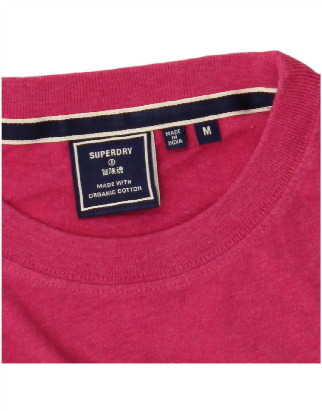 Camiseta masculina Superdry Top médio algodão manchado rosa