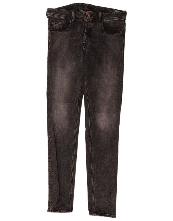 Diesel Mens Sleenker Skinny Jeans W34 L34 Algodão Preto