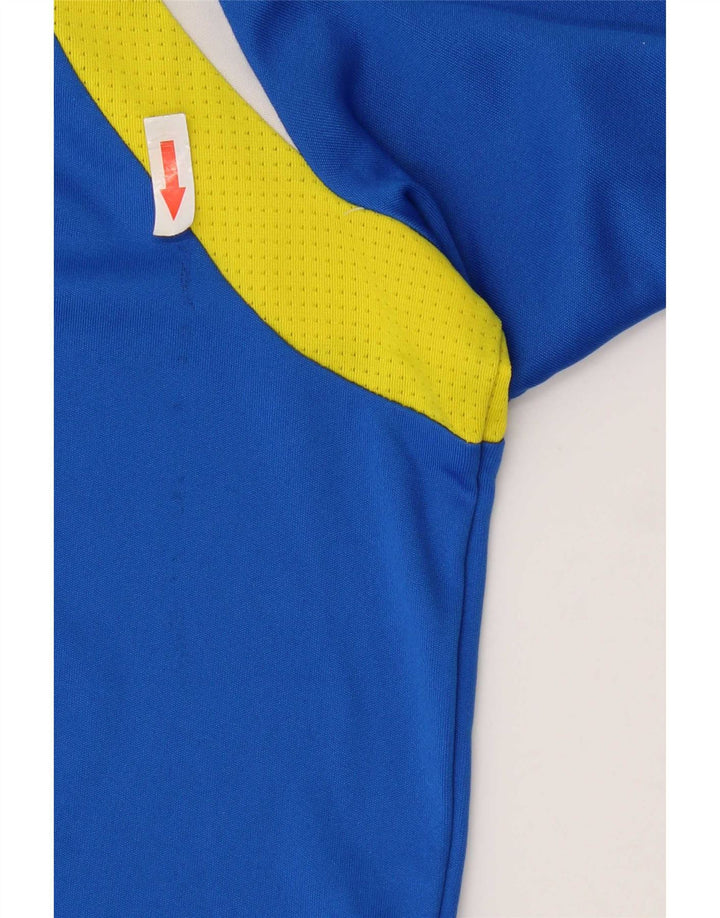 Adidas Mens Climalite Camiseta Top Grande Azul Colorblock Poliéster