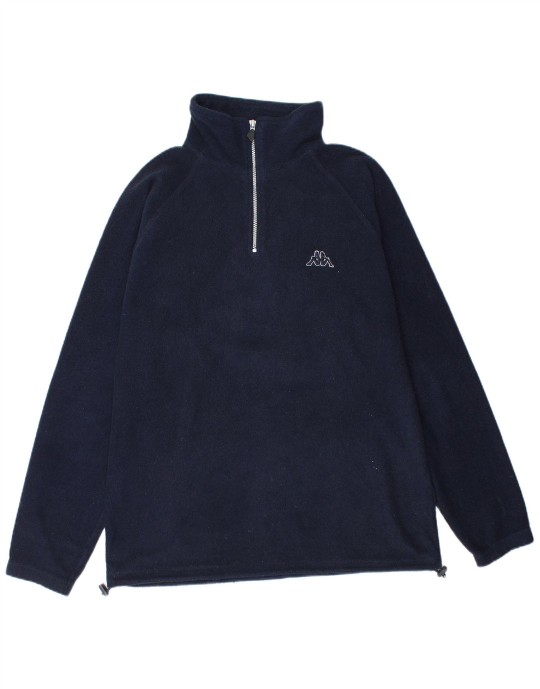 Suéter de lã masculino Kappa com zíper e gola grande azul marinho poliéster