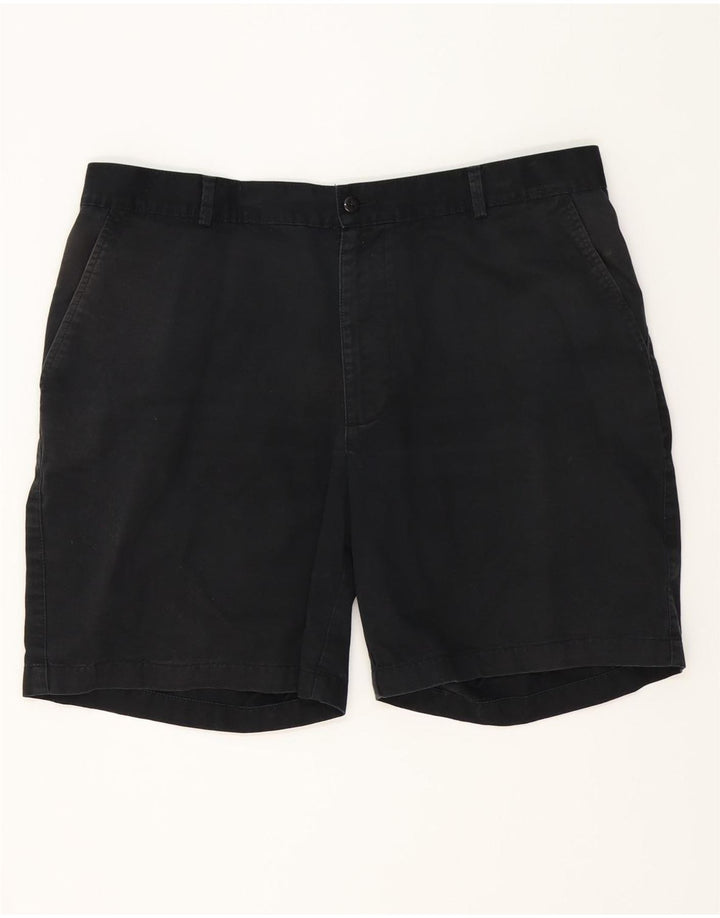 IZOD Mens Chino Shorts W36 Grande Algodão Preto