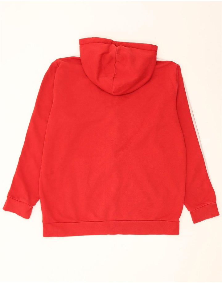 Adidas masculino zip moletom com capuz grande algodão vermelho