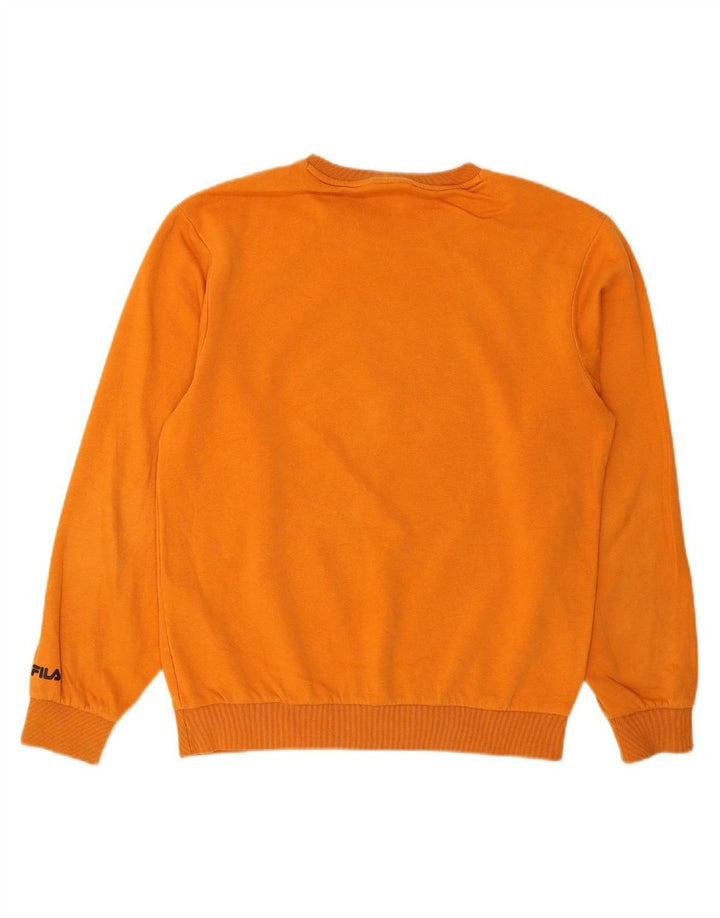 FILA Mens Graphic Moletom Jumper XS Laranja Algodão