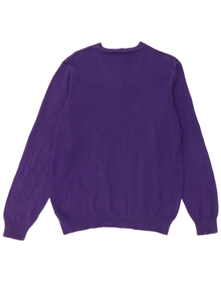 Suéter masculino Marks & Spencer Blue Harbor com decote em V roxo médio