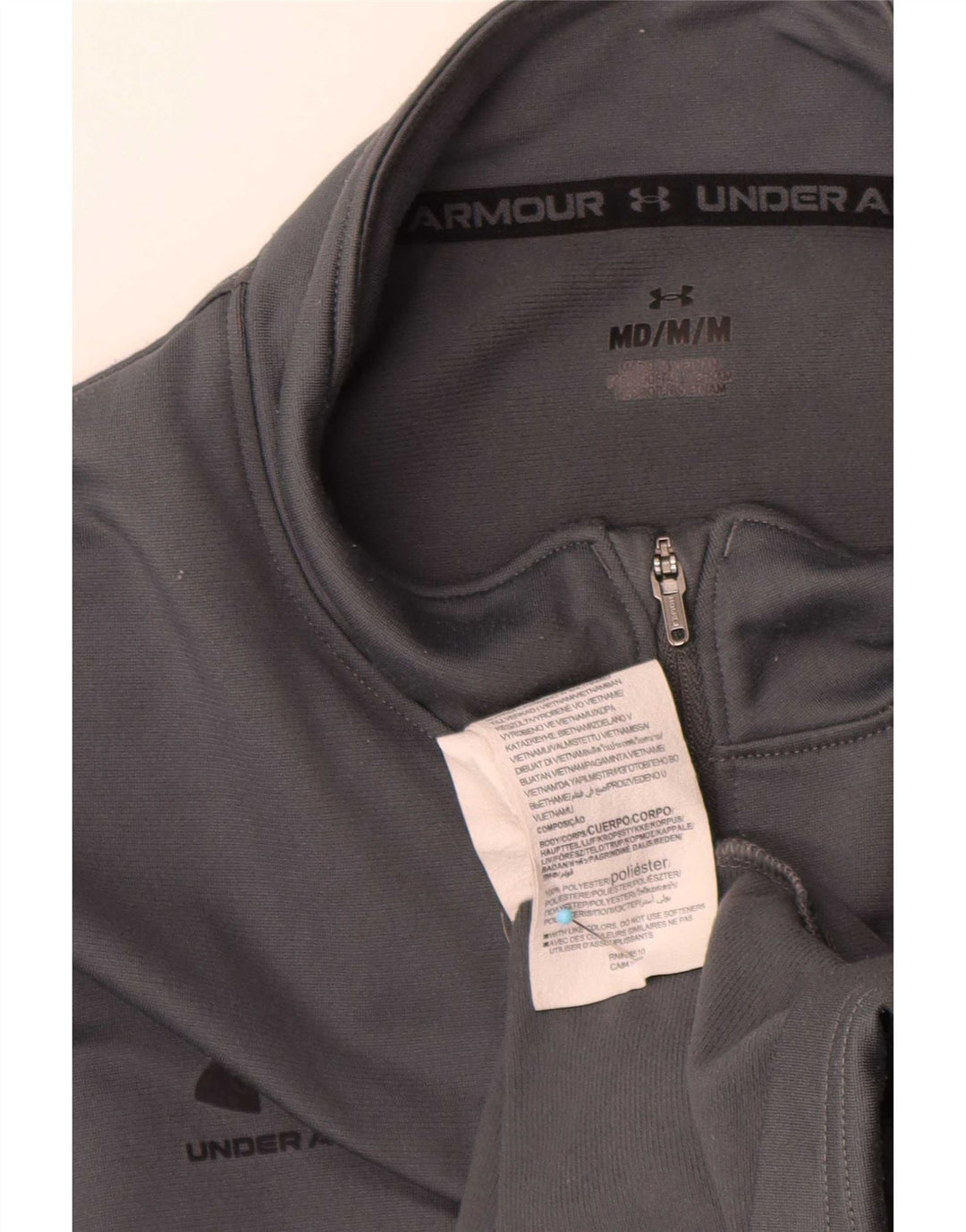 Under Armour Womens Zip Neck Regular Fit Top Manga Longa Médio Cinza Esportes