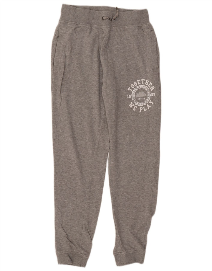 Calça esportiva masculina ELLESSE com estampa gráfica, joggers cinza médio manchado