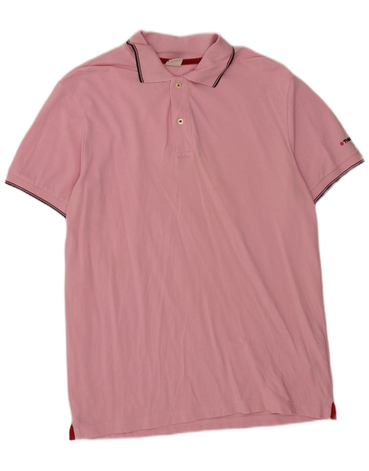 Camisa polo masculina Think Pink grande algodão rosa