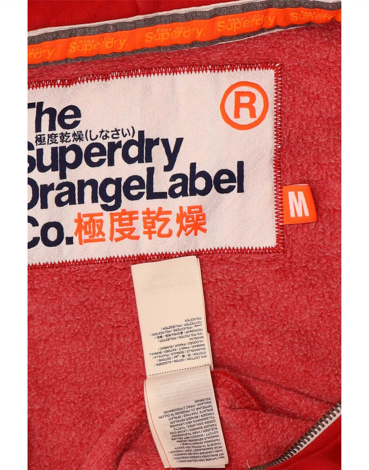 Suéter masculino Superdry com capuz e zíper médio algodão vermelho