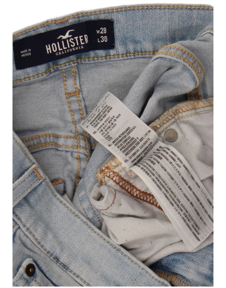 HOLLISTER Calça jeans feminina super skinny desgastada W28 L30 algodão azul