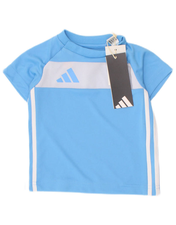 Camiseta Adidas Bebê Menino 3-6 Meses Azul Colorblock Poliéster