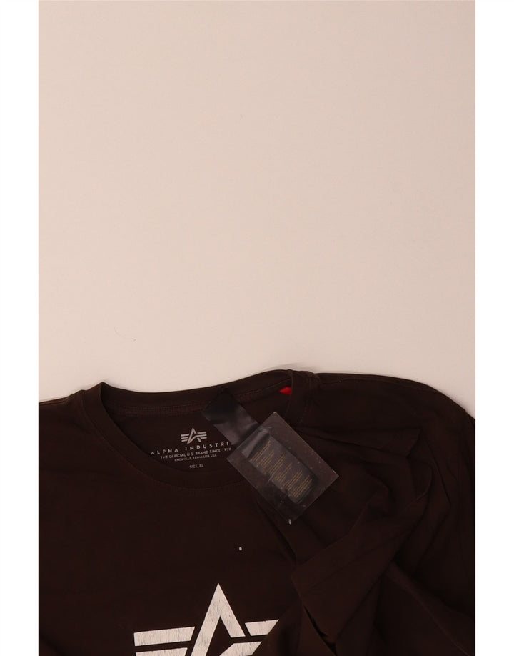 Camiseta gráfica masculina ALPHA INDUSTRIES XL algodão marrom