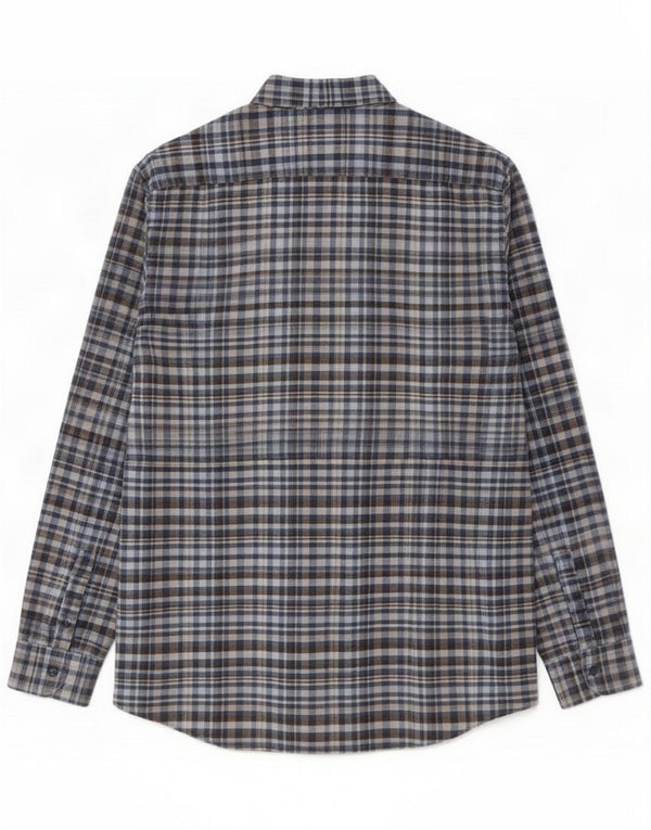 Camisa masculina de flanela Sea Barrier XL azul xadrez de algodão