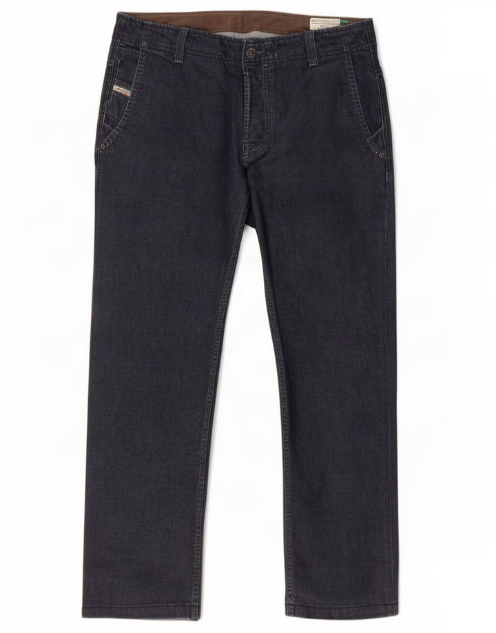Diesel Mens Revic Straight Jeans W33 L30 Azul Marinho Algodão