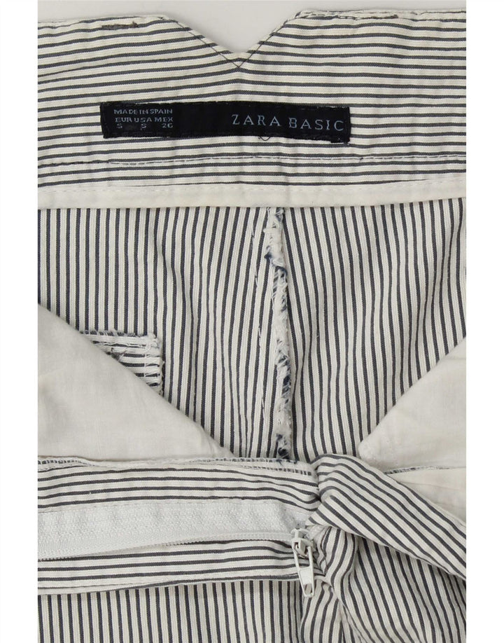 Shorts chino feminino Zara pequeno W27 listrado branco