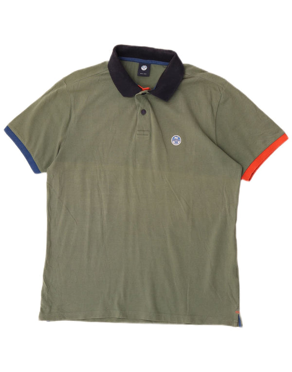 Camisa polo masculina North Sails pequena cáqui