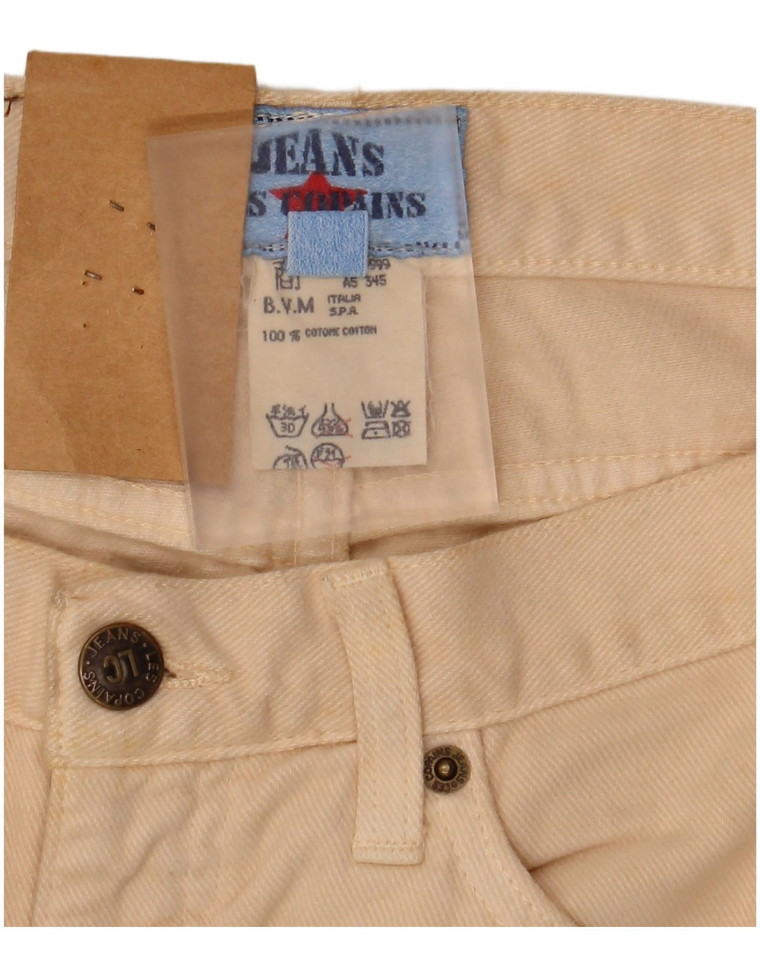 Calça jeans feminina Les Copains W33 L32 algodão bege