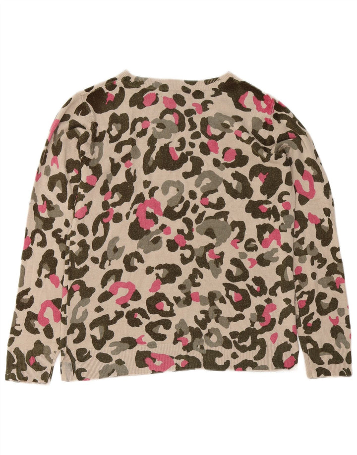 Suéter feminino Marks & Spencer com gola canoa Reino Unido 12 médio bege