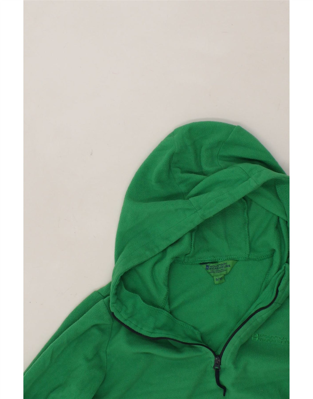 MOUNTAIN WAREHOUSE Boys Hooded Zip Neck Fleece Jumper 9-10 Years Green Vintage Mountain Warehouse and Second-Hand Mountain Warehouse from Messina Hembry 
