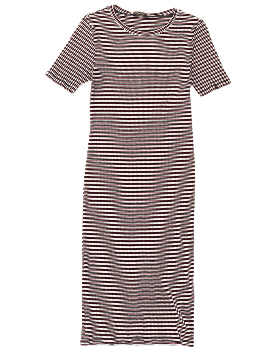 Vestido maxi bodycon feminino Oasis UK 12 algodão listrado multicolorido médio