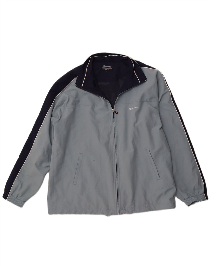 CHAMPION Mens Treino Top Jacket XL Azul Colourblock Poliéster