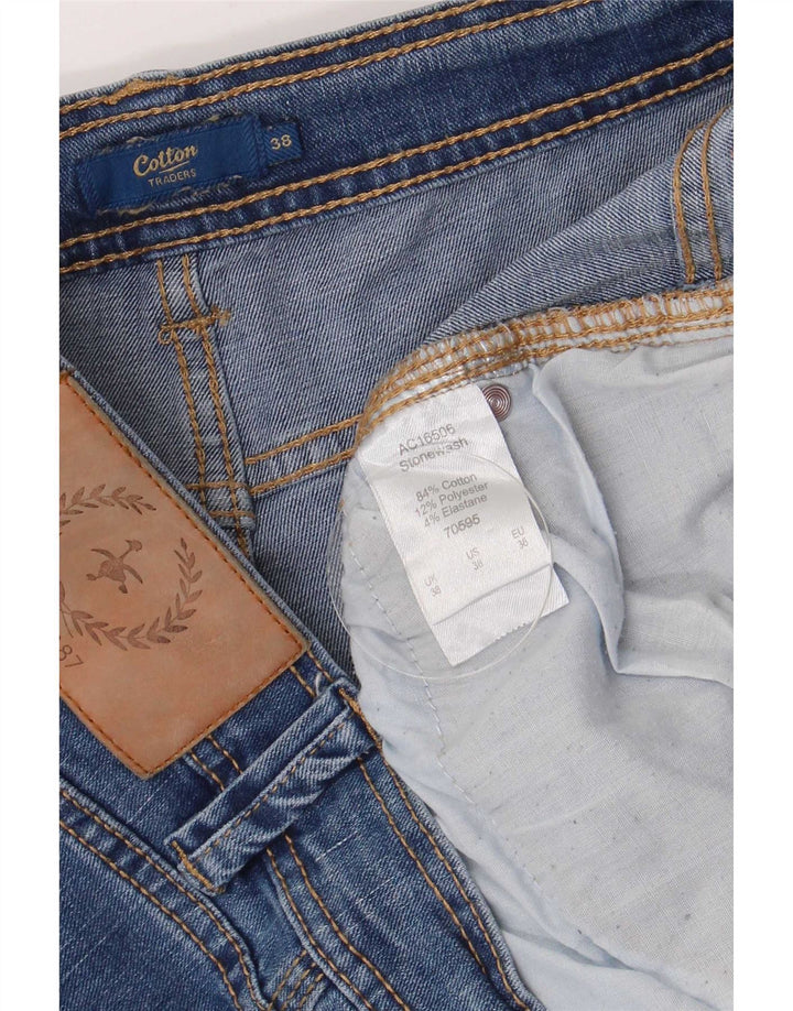 Cotton Traders Masculino Regular Slim Jeans W38 L27 Azul