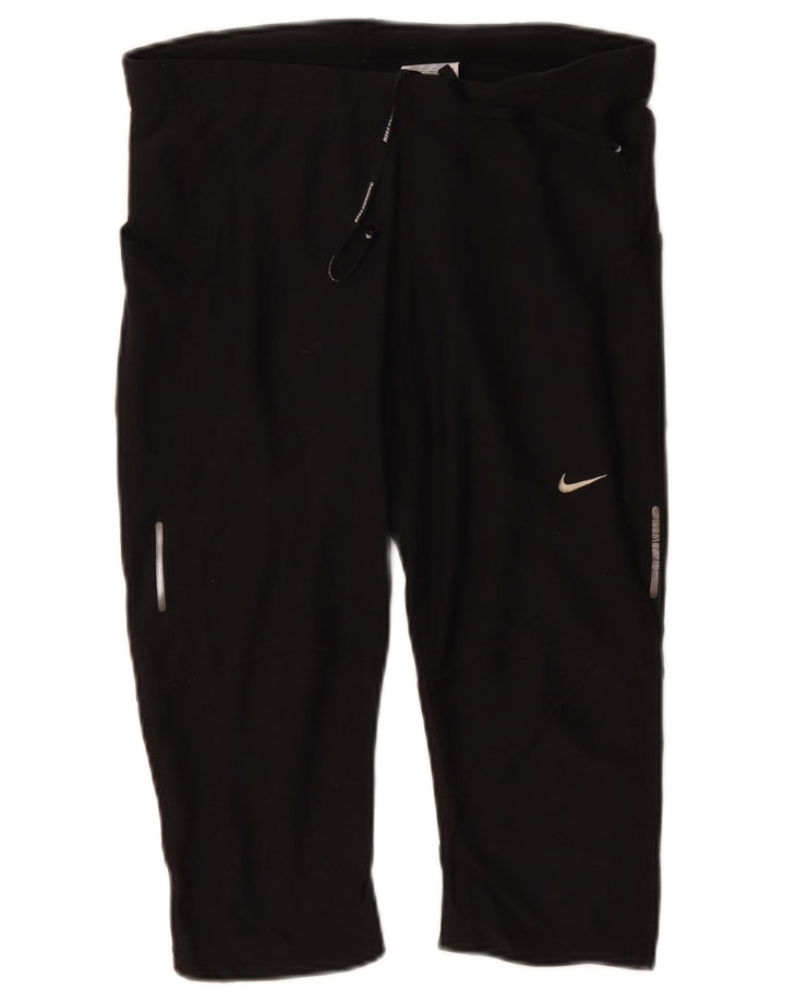 Calça de treino feminina NIKE Dri Fit Capri UK 14 grande poliéster preto