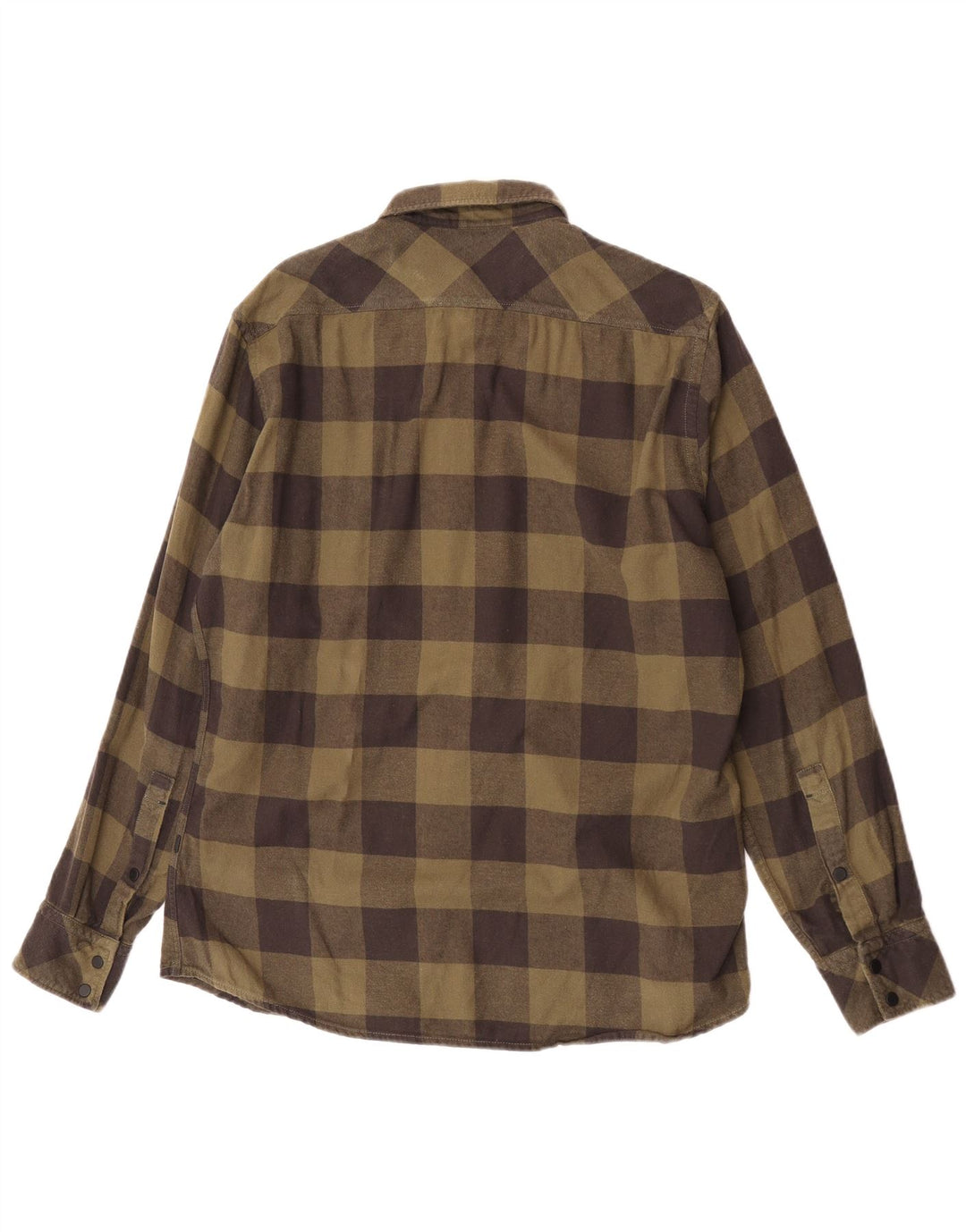 Camisa masculina de flanela de ajuste regular Hugo Boss grande algodão cáqui guingão
