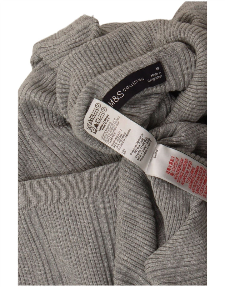 Suéter feminino Marks & Spencer com gola redonda Reino Unido 18 XL Viscose cinza