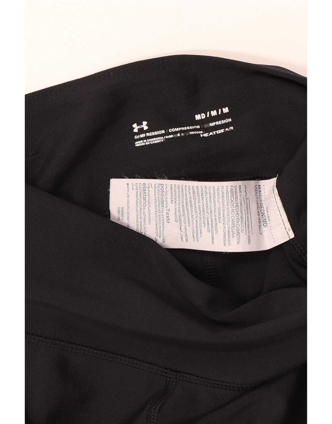 Under Armour Womens Heat Gear Crop Leggings Reino Unido 14 Médio Preto Poliéster